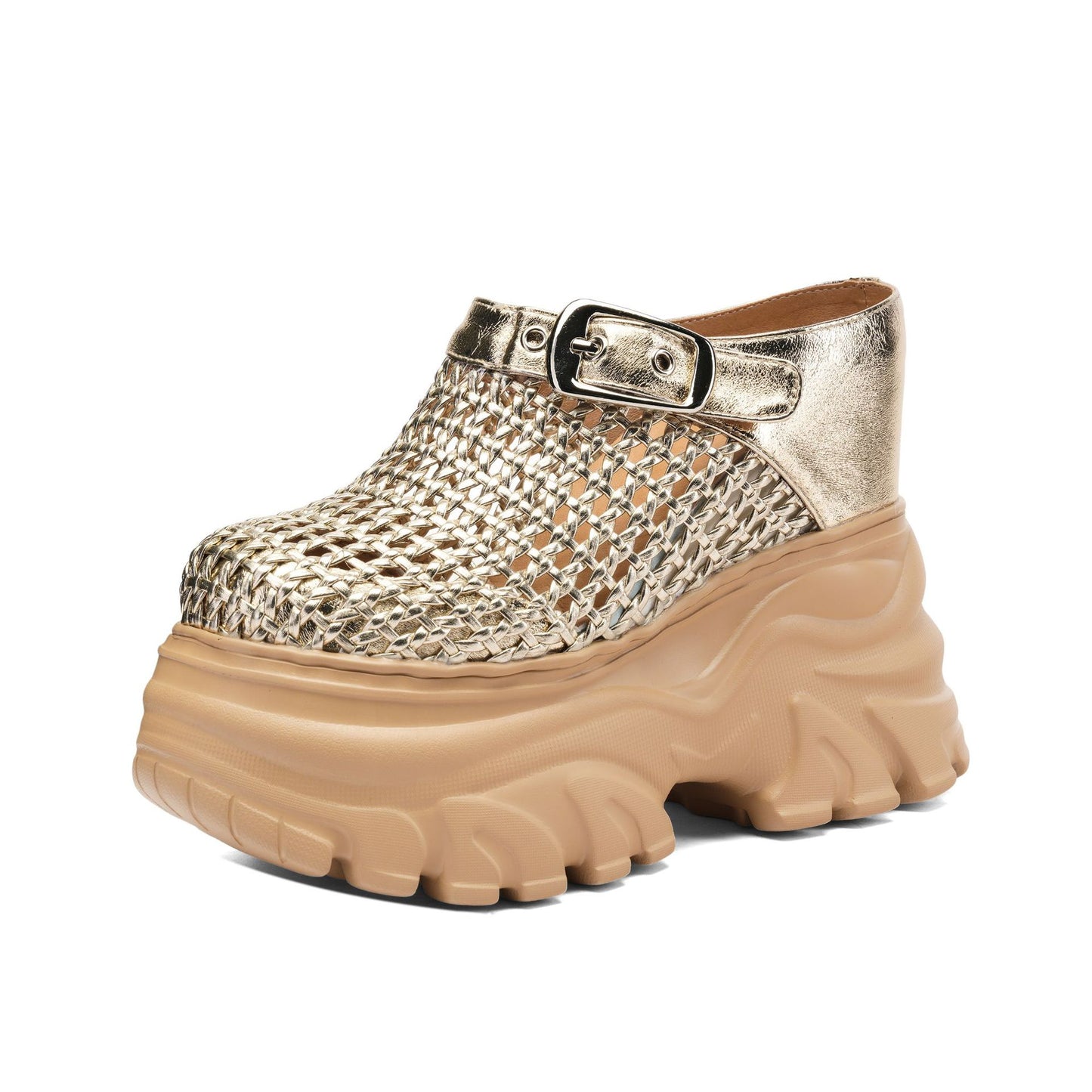 Women's High-rise Closed Toe Half Summer Wear Small Thick Bottom Thick-soles Slippers