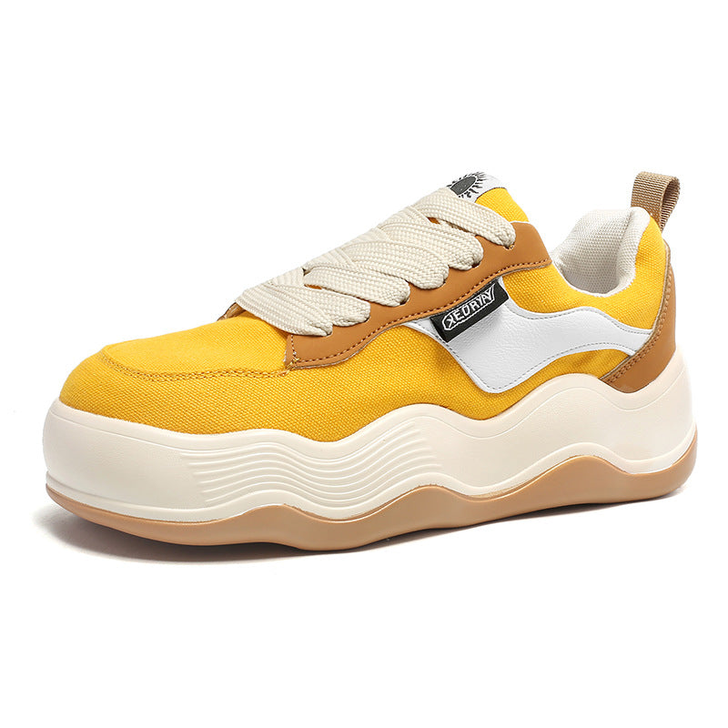 Platform Lightweight Bread Couple Style Four Leisure Men's Board Shoes