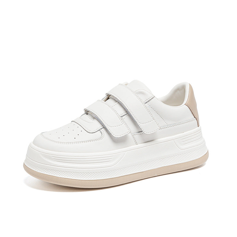 Women's White Spring Thick-soled Height Increasing Insole Fashionable Classic Women's Casual Shoes