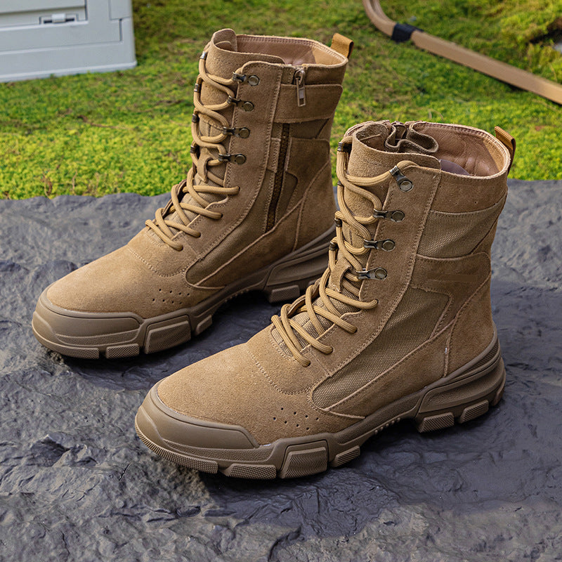Tactical Worker Couple Outdoor Hiking Motorcycle Women's Leather Boots