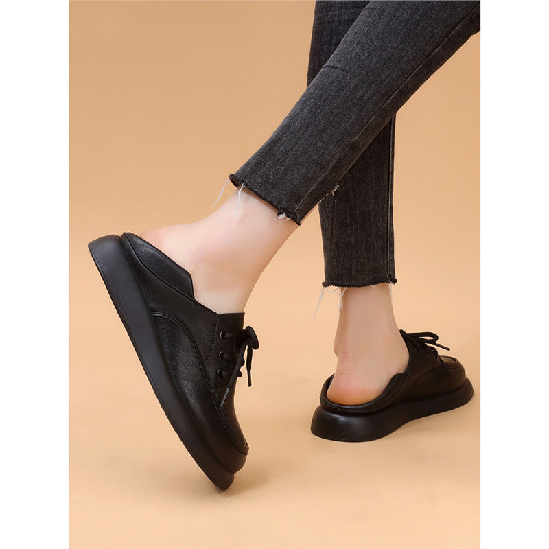 Women's Soft Spring British Style Two-way Bottom Women's Fashion Shoes