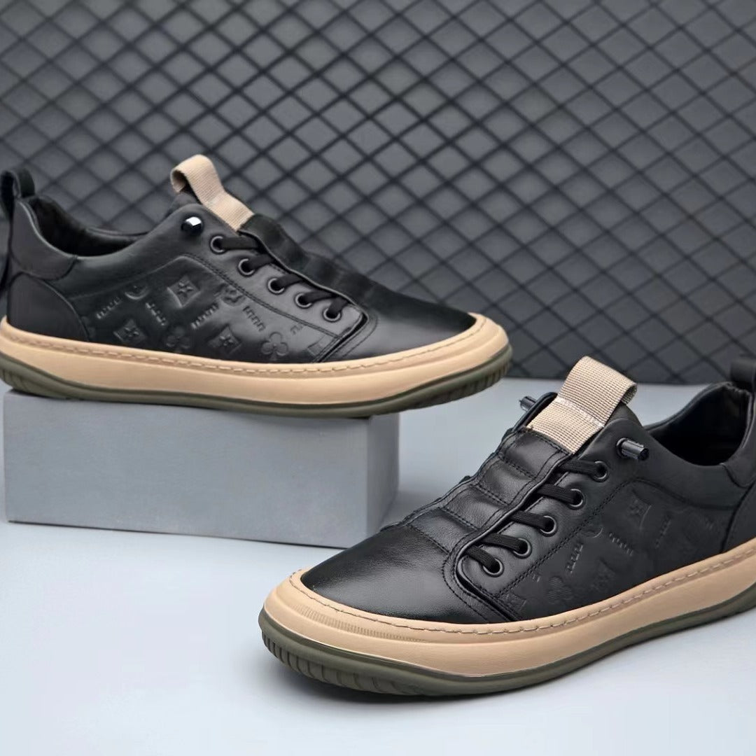 Men's First Layer Cowhide Head Tilt Clown Genuine Mango Men's Casual Leather Shoes