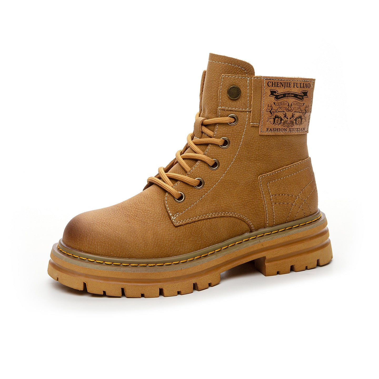 Women's Cowhide Martin Summer Waterproof Outdoor Travel Height Increasing Insole Retro Women's Leather Boots