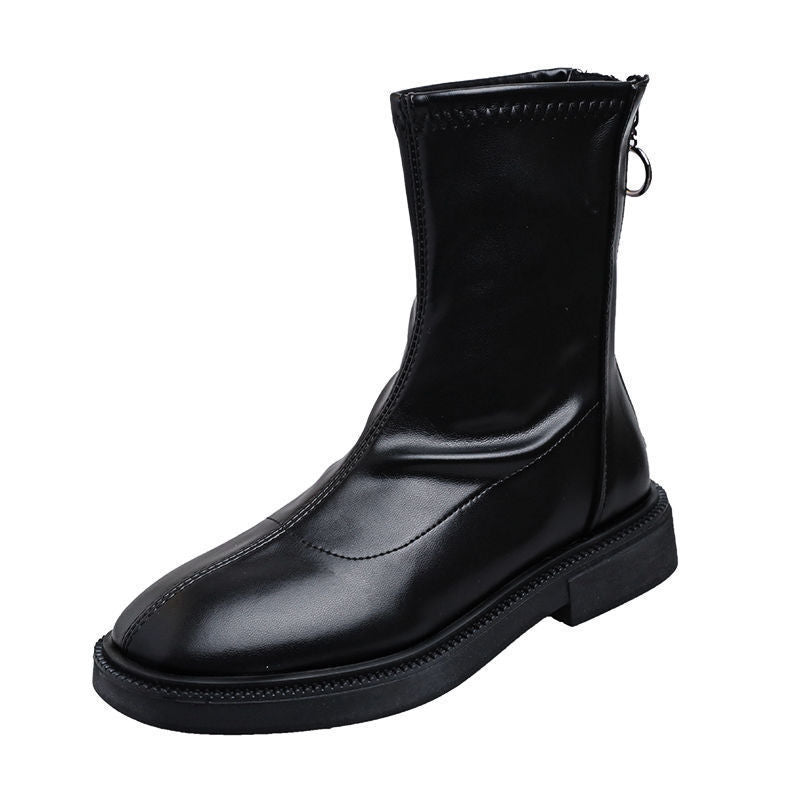 Women's Summer Fashion British Wind Back Zipper Retro Boots