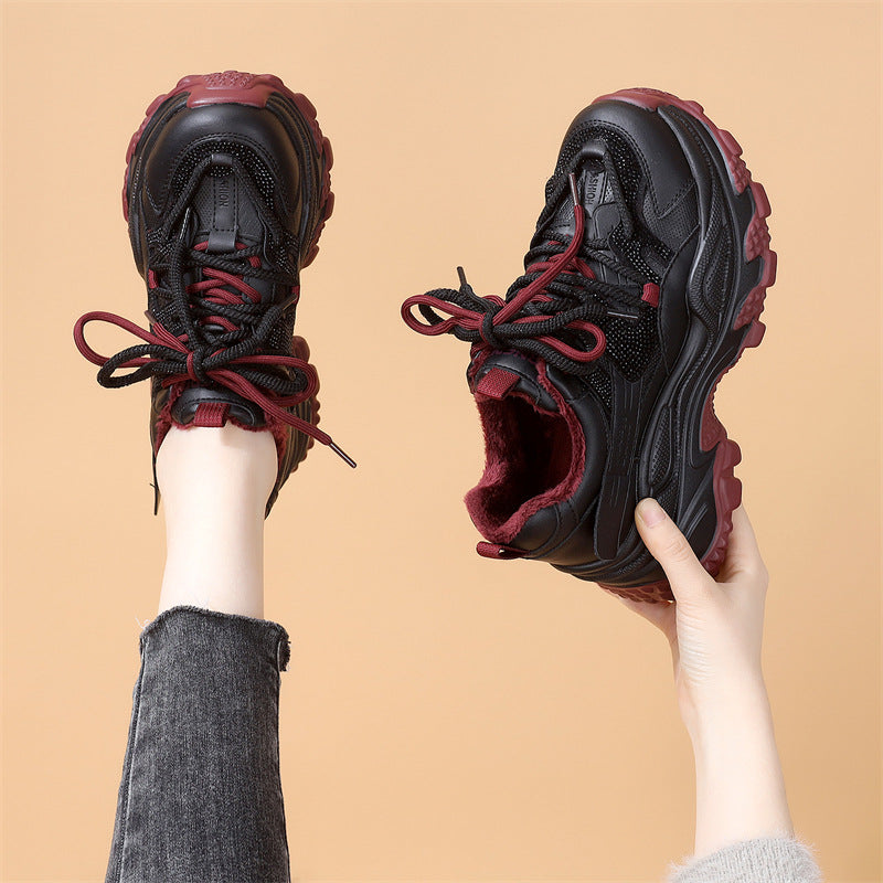 Pretty Women's Dad Fleece-lined Platform Pumps Women's Casual Shoes