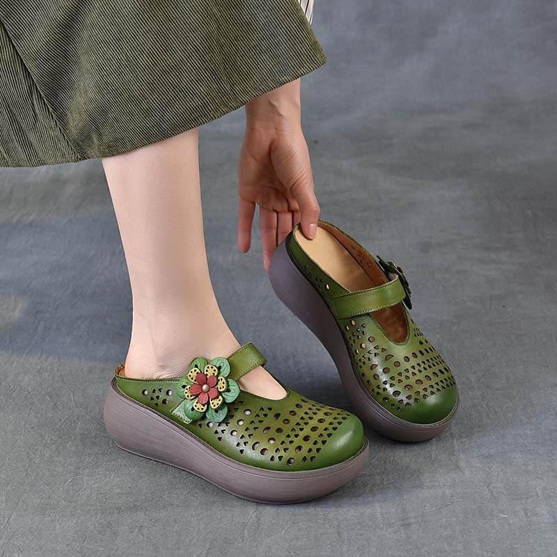 Half Muffin Thick Bottom For Outdoors Ethnic Style Slippers