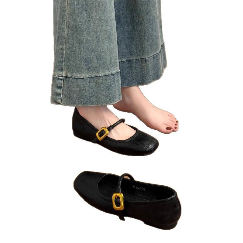 Retro Easy Matching Sier Summer French Vintage Women's Shoes