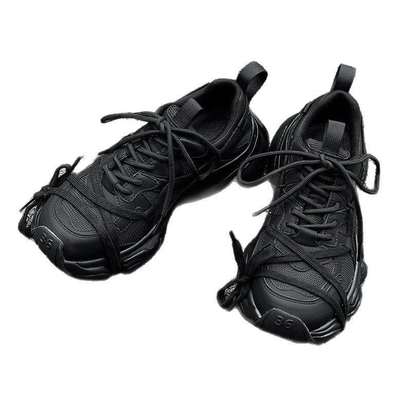 Women's Genuine European Goods Fashion Platform Lace Up Sneakers