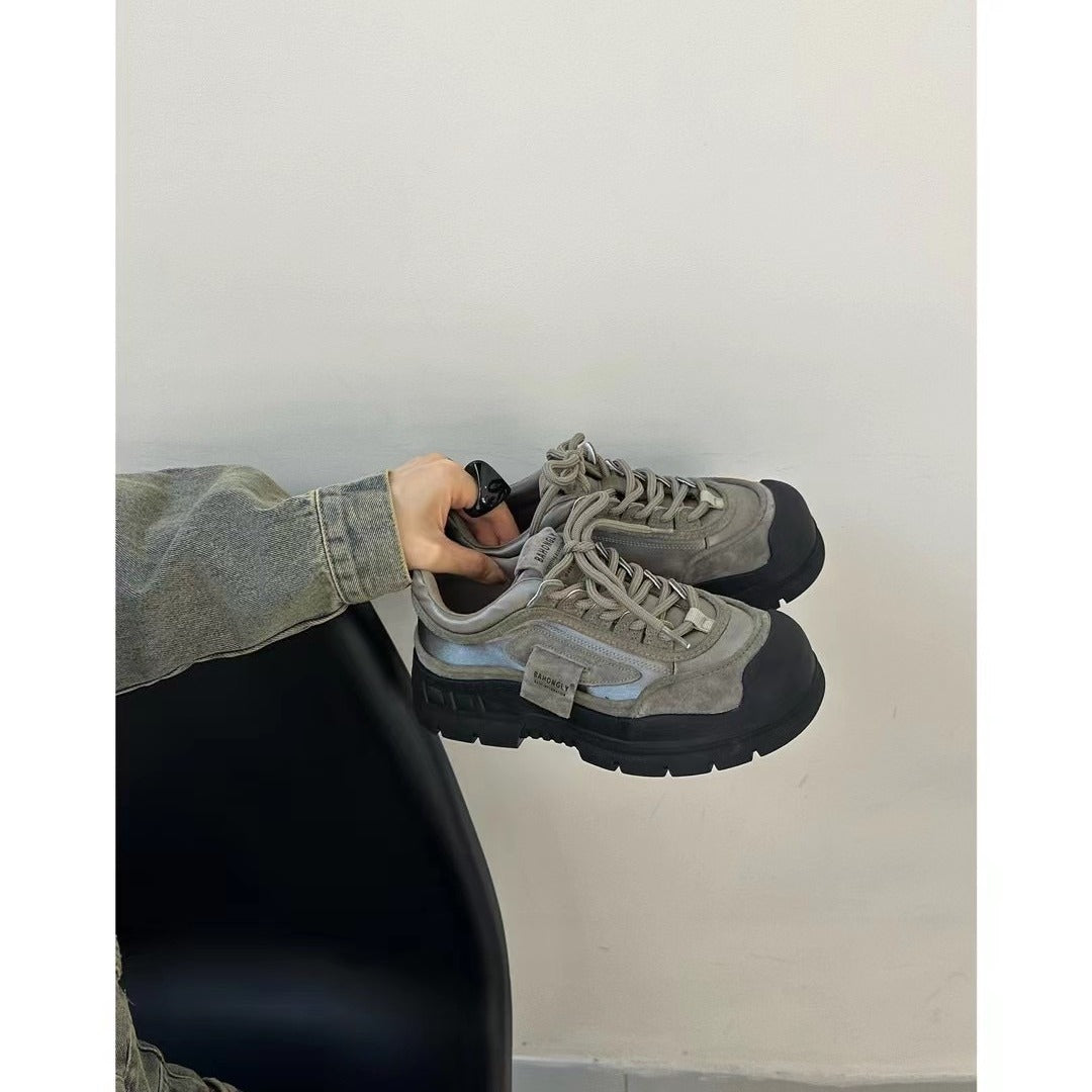 Women's Retro Suede Platform Dad Fashionable Big Women's Sports Shoes