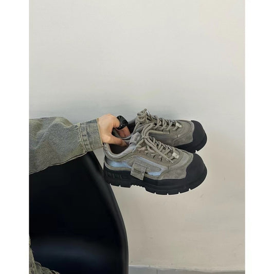 Women's Retro Suede Platform Dad Fashionable Big Women's Sports Shoes