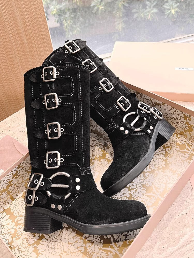 Women's Tall Knight Western Vintage Punk Style Boots
