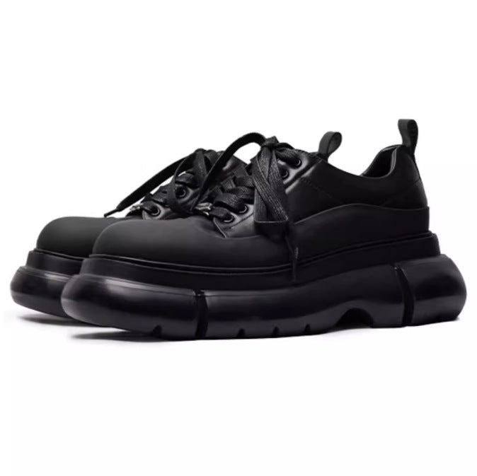 Men's British Style Stylist Cowhide Business Height Increasing Men's Casual Leather Shoes