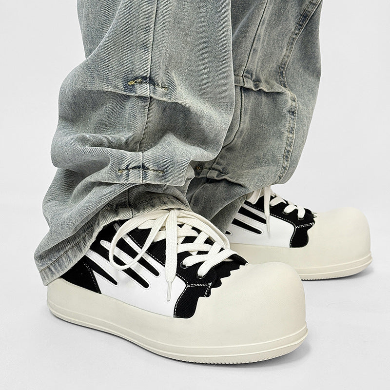 Women's & Men's Shell For Lovers Sports Bread Milk Fragrance Bottom Warped Canvas Shoes