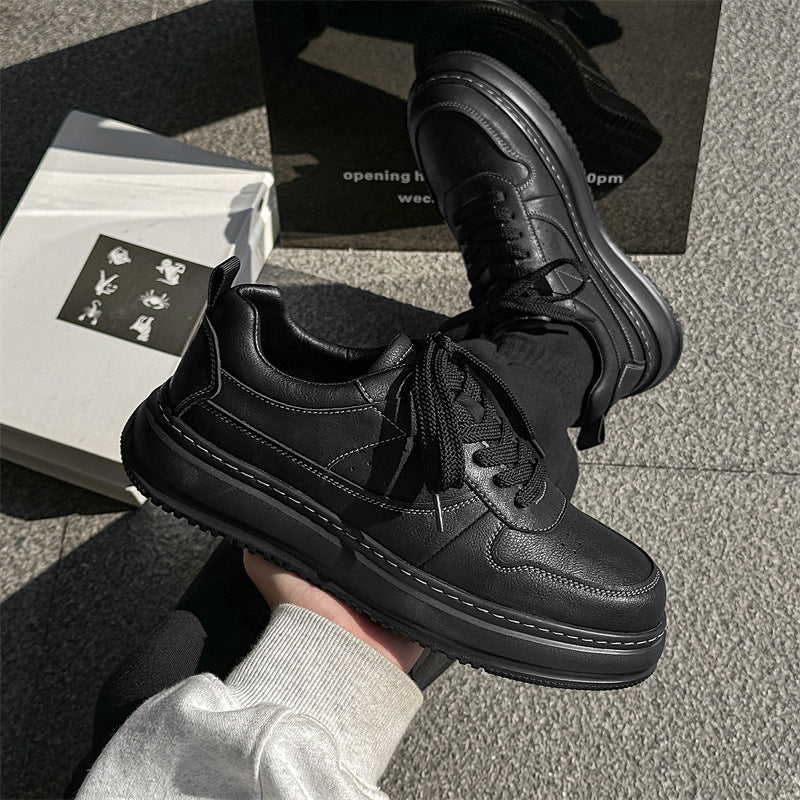 Men's Board Height Increasing Outdoor Martin Spring Men's Casual Leather Shoes