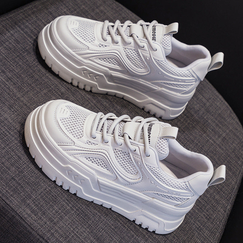Women's Platform White Summer Breathable Mesh Dad Casual Shoes