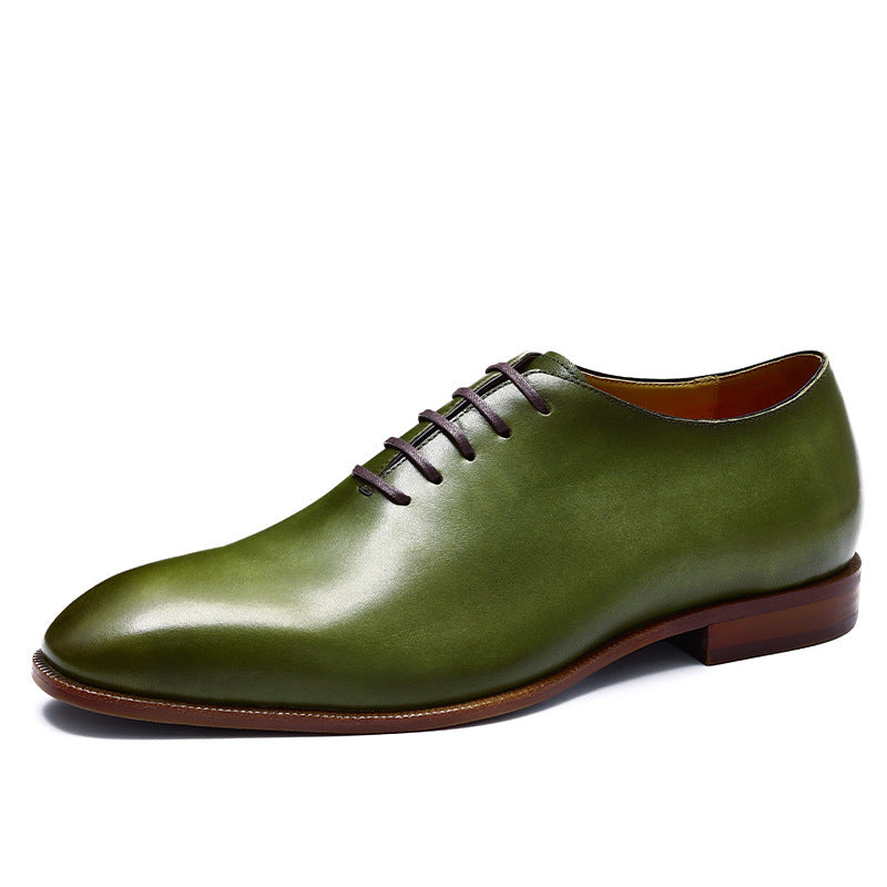 Men's Green Niche Oxford Business Formal Leather Shoes