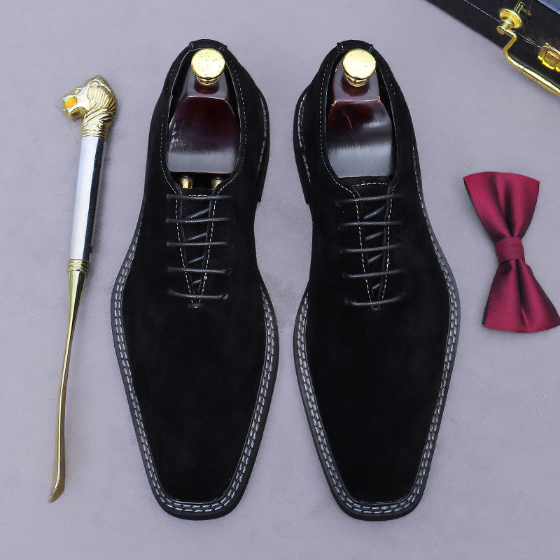 Men's British Style Suede Matte Fashion Fashionable Men's Business Leather Shoes