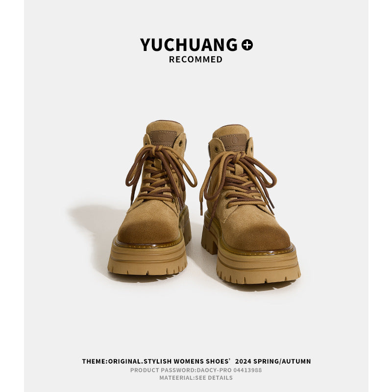 Suede Martin Autumn High Outdoor Hiking Climbing Worker Genuine Working Women's Leather Boots