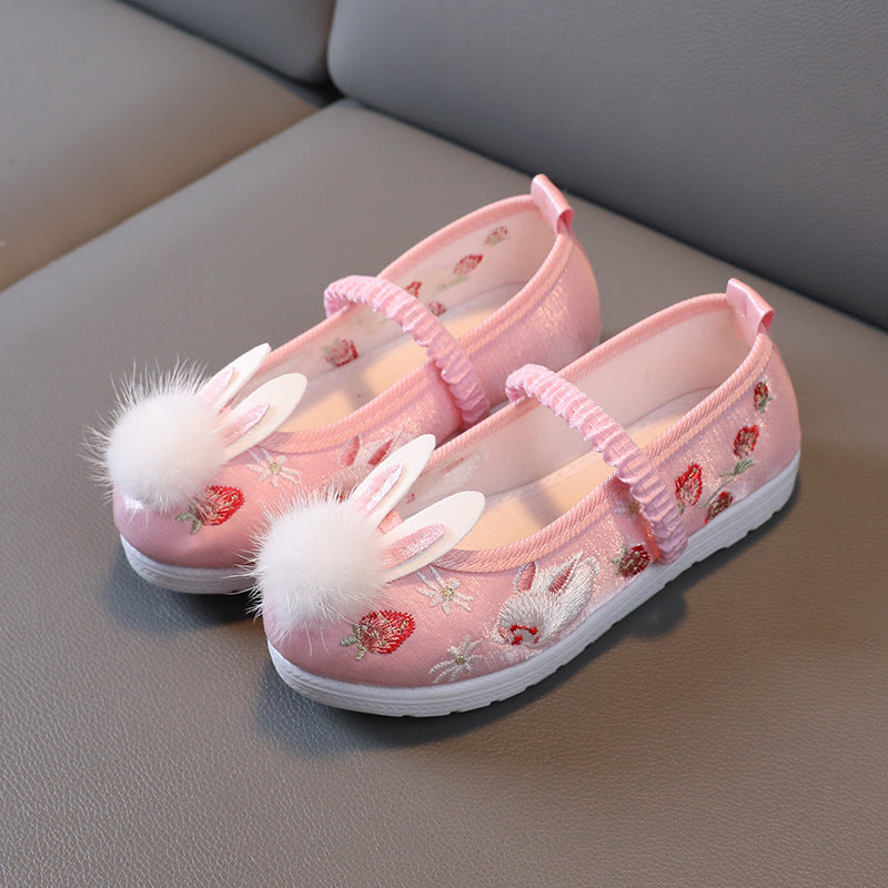 Children's Ancient Costume Embroidered Ethnic Style Chinese Kid's Shoes