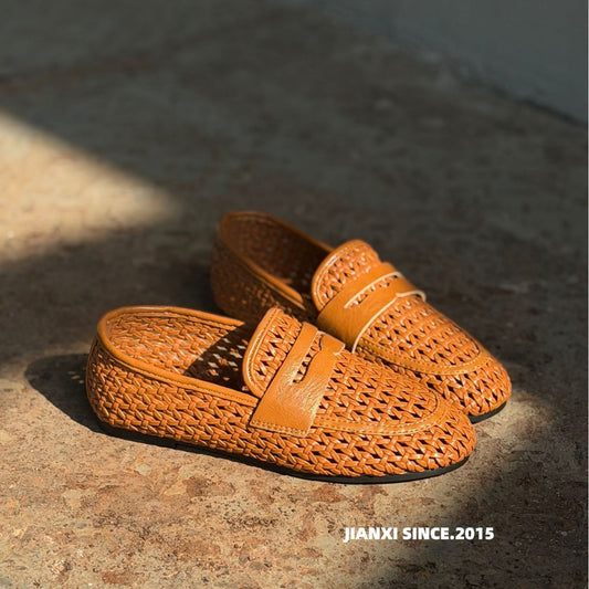 Women's Vintage Weave Breathable Mary Jane Spring Versatile Loafers