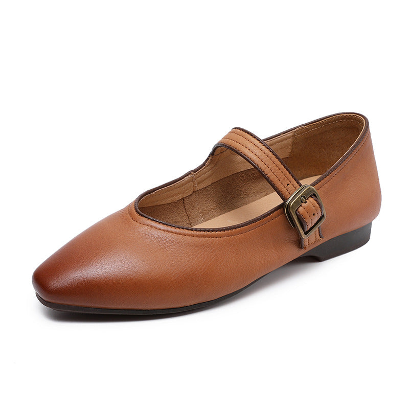 Women's Retro Low-cut Soft Bottom Strap Mary Jane Women's Shoes