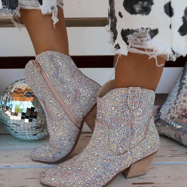 Hot Drilling Fashion Short Street Snap Boots