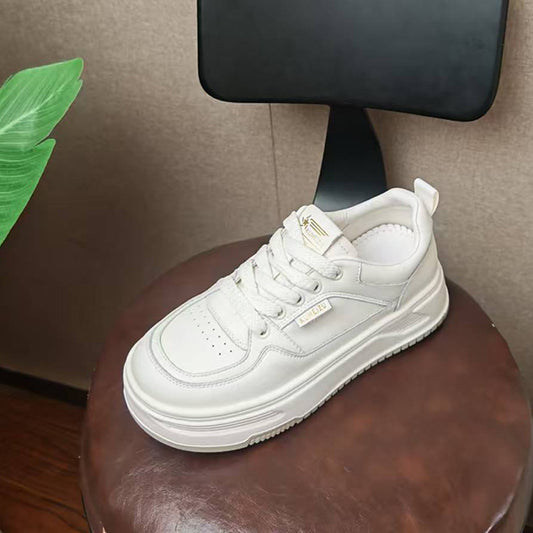 Women's Mesh White Summer Breathable Round Head Thick Bottom Fashionable Casual Shoes