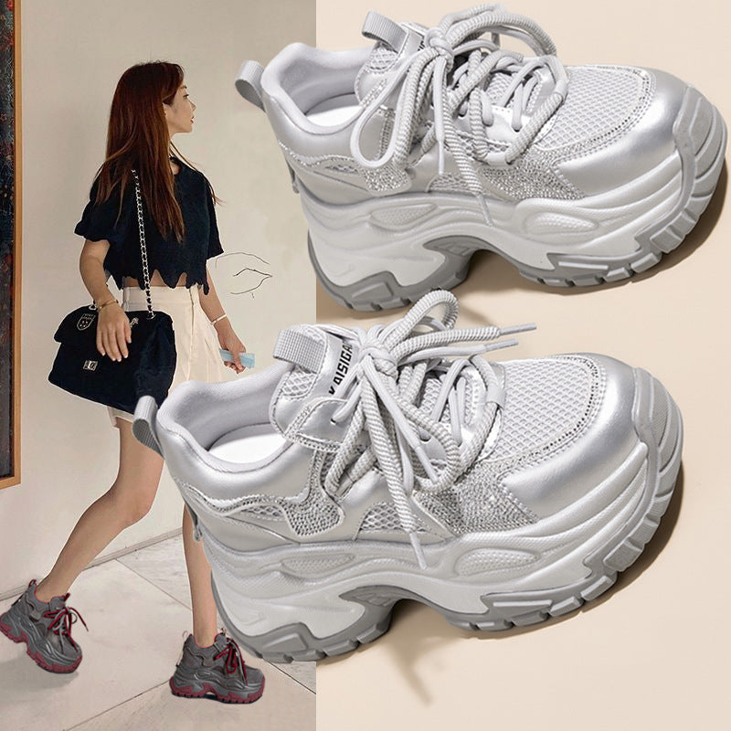 Women's Suction Mold Bottom Dad Small Versatile Sneakers