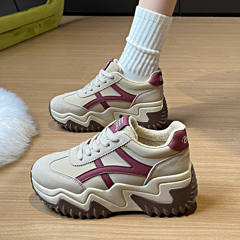 Korean Style Clunky Female Winter Sports Running Casual Shoes