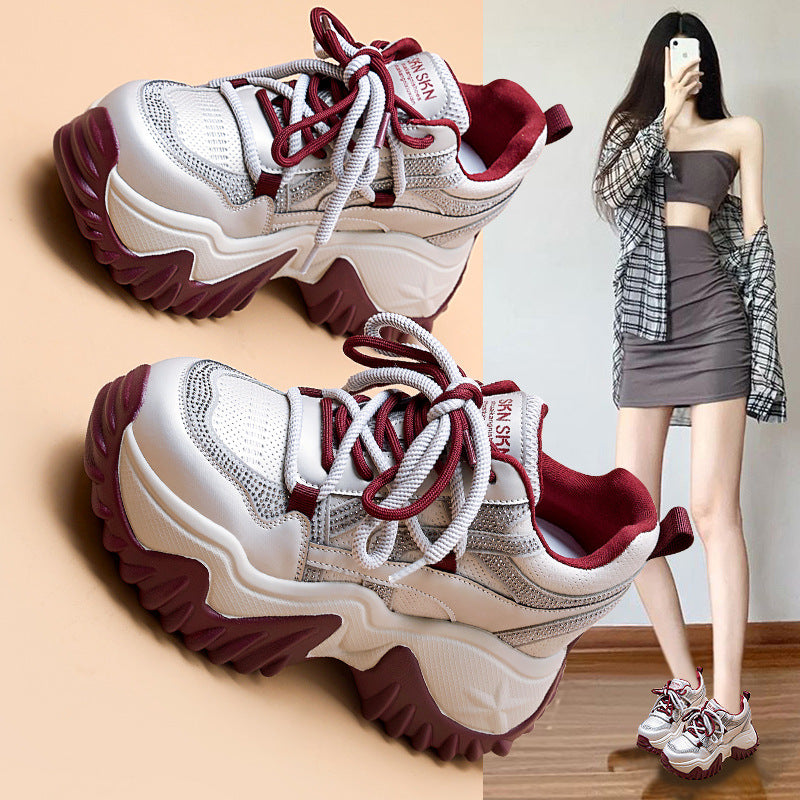 Women's Dad Spring Rhinestone Fashion Heightened Daddy Women's Sports Shoes