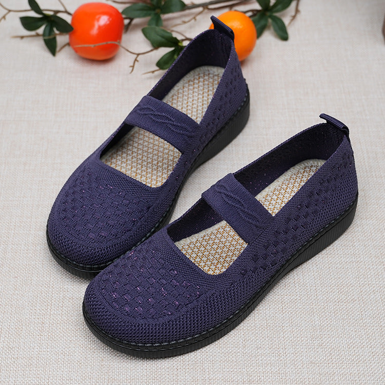 Women's Old Cloth Mesh Low-cut Mother Elastic Casual Shoes