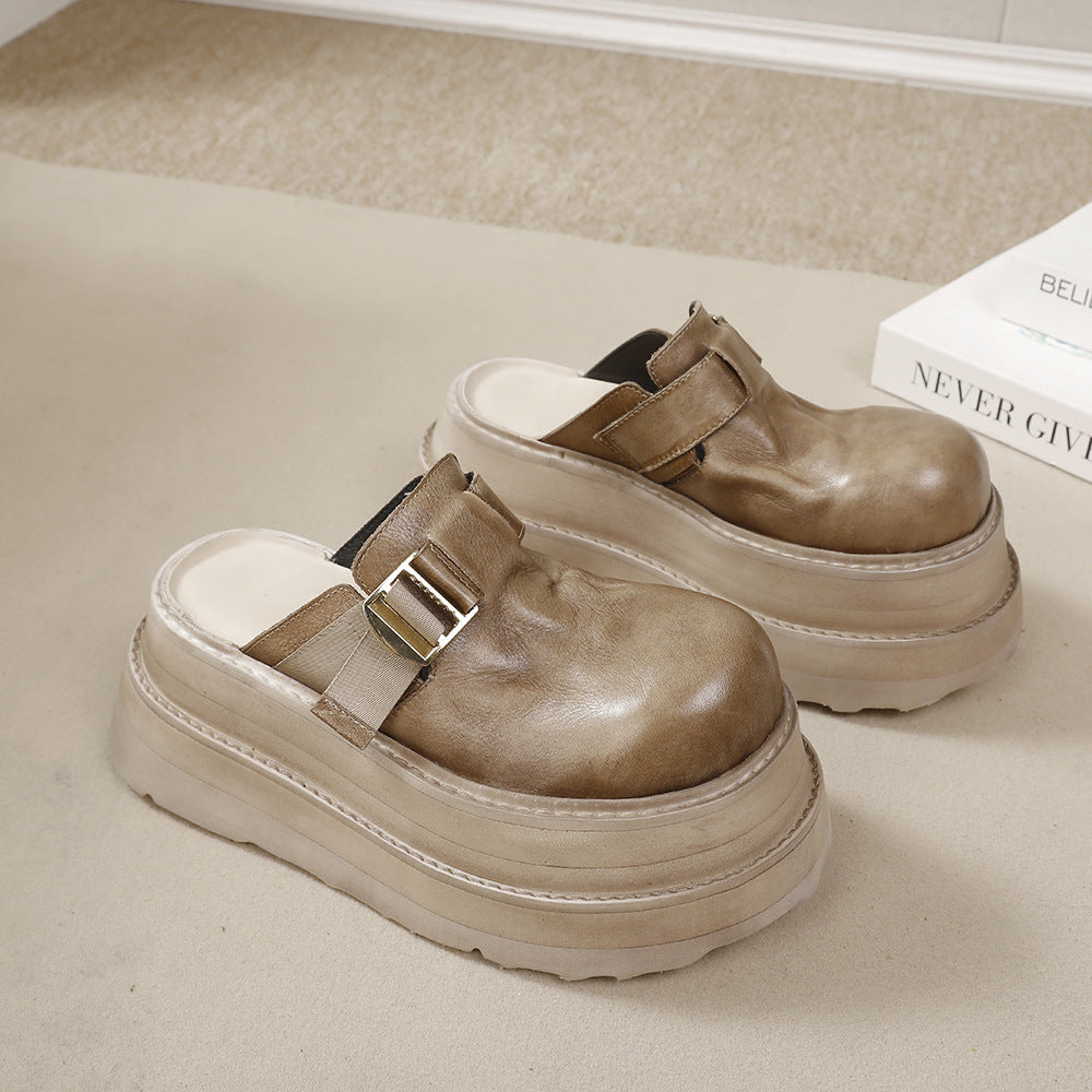 Light Soft Thick Bottom Muffin Half Thick-soles Slippers