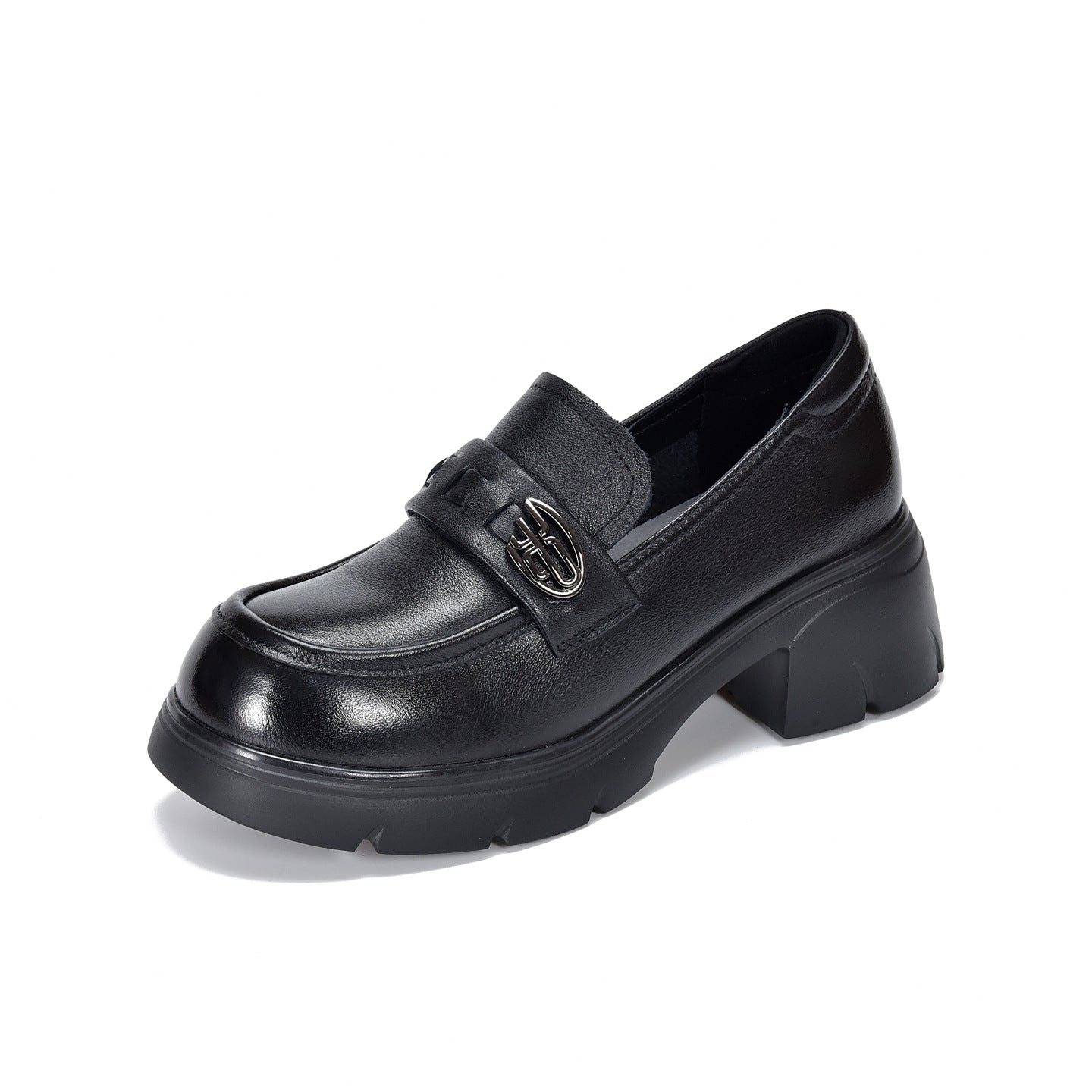 Women's First Layer Cowhide Platform Female Temperament Loafers