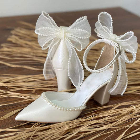 Women's Chunky Hollow High Summer White Wedding Women's Fashion Shoes