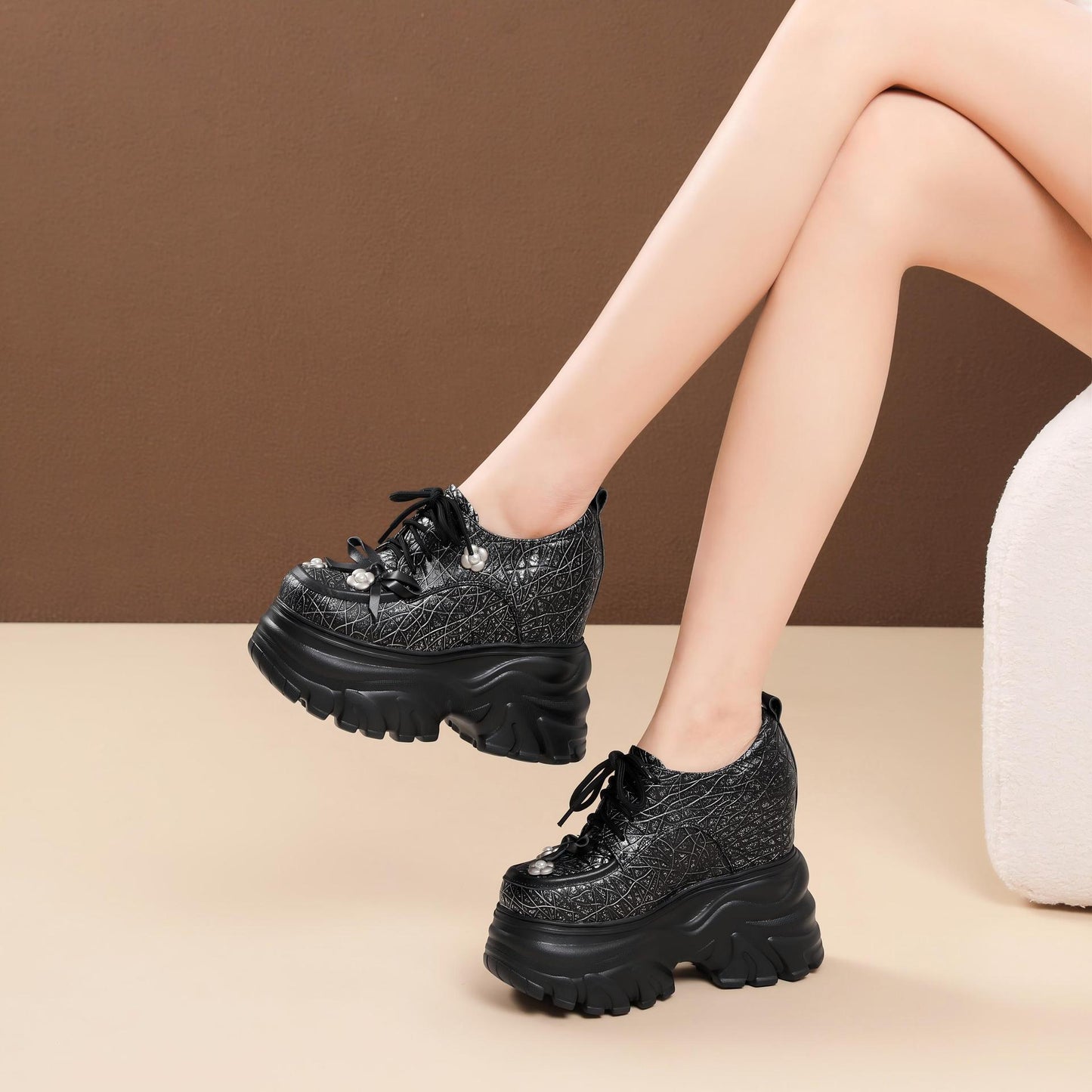 Women's Bow Small British Fashion Deep Mouth Women's Casual Shoes