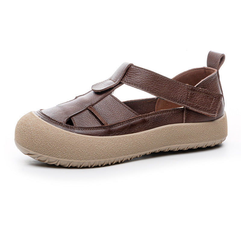 Women's Authentic Toe Box Hollow Retro Platform Sandals