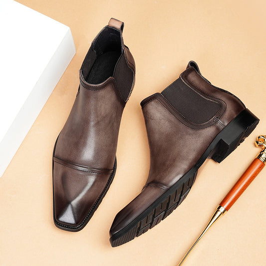 Men's High Top British Ankle Business Formal Boots