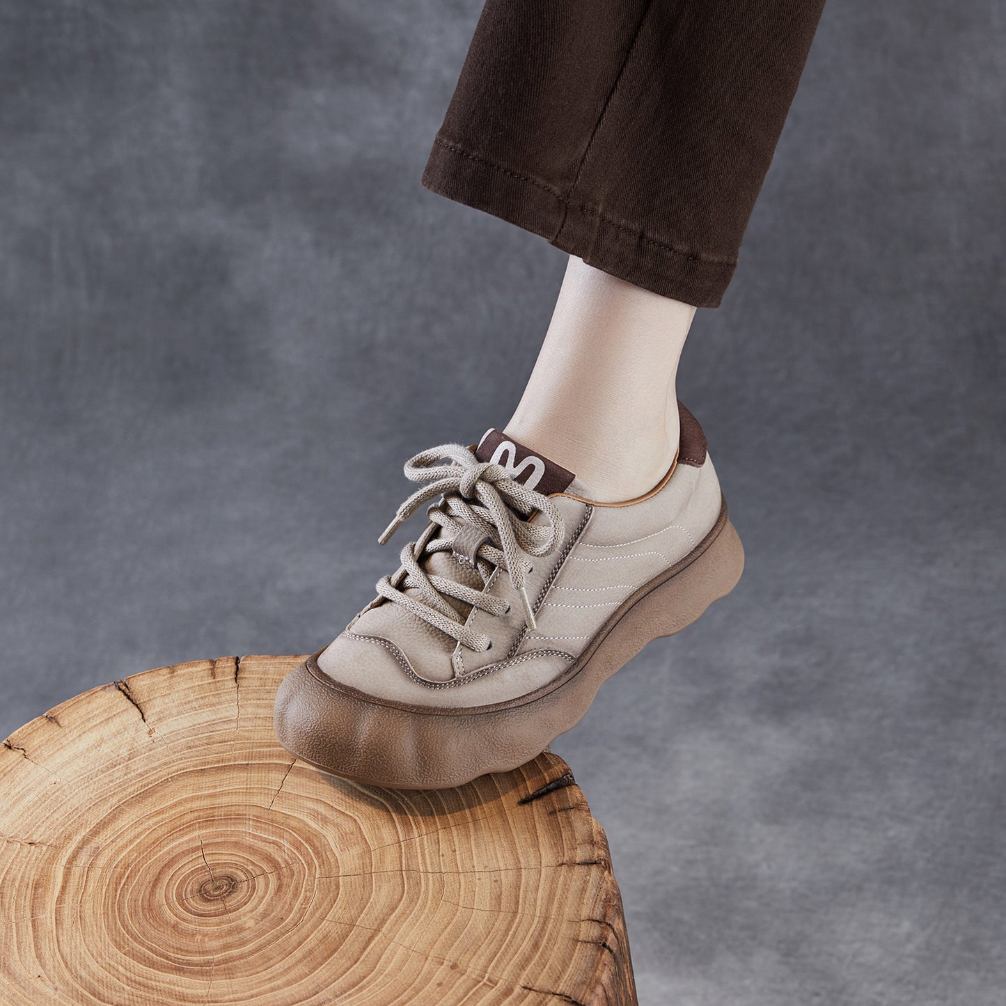 Women's Retro Genuine Autumn First Layer Cowhide Flat Artistic Ugly Women's Casual Shoes