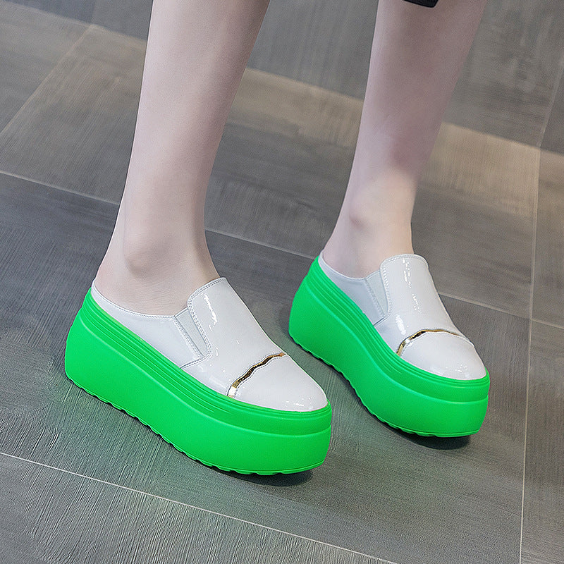 Women's Summer Closed Toe Green Bottom Trendy Slippers