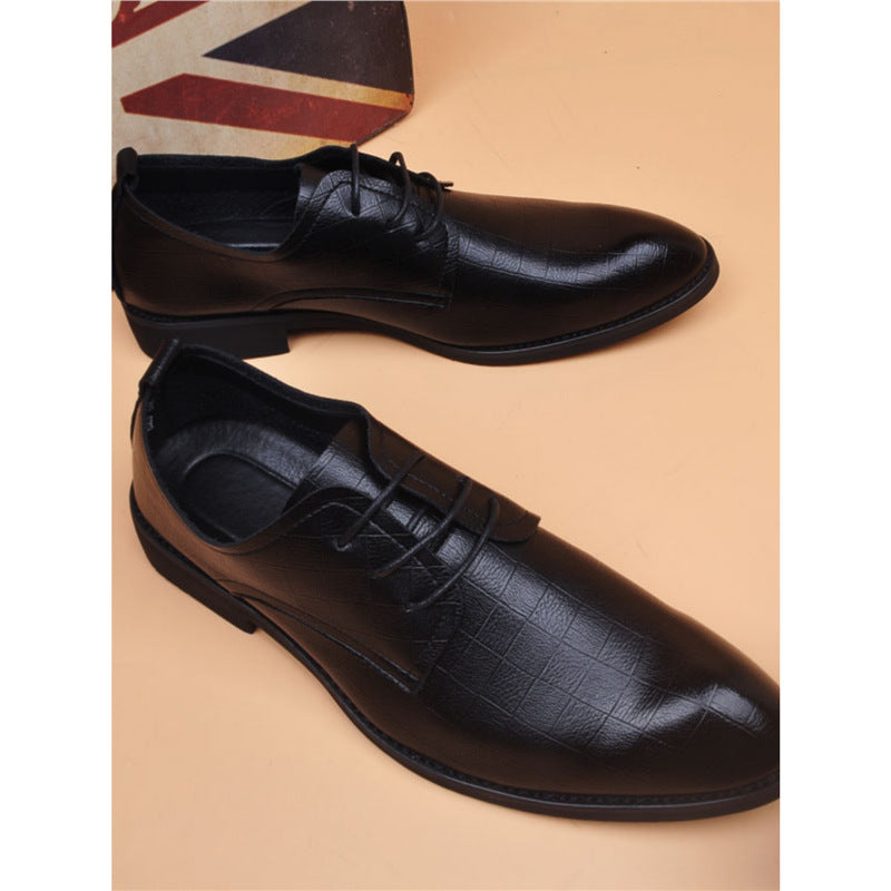 Men's Breathable Summer Korean Style Height Increasing Men's Business Leather Shoes