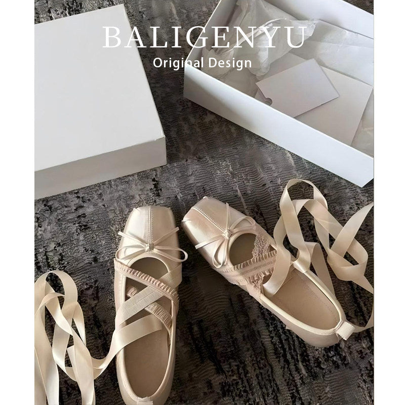 Women's Style Ballet Female Square Toe Mary Women's Casual Shoes