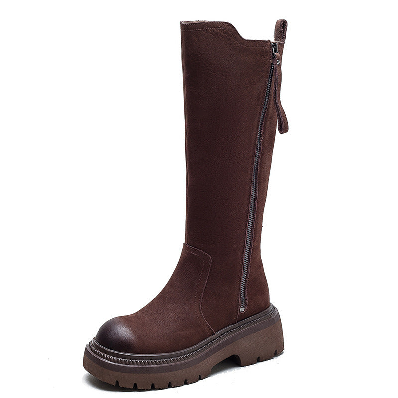 Women's Retro Knee-high French Simplicity Fashion Side Zipper Boots