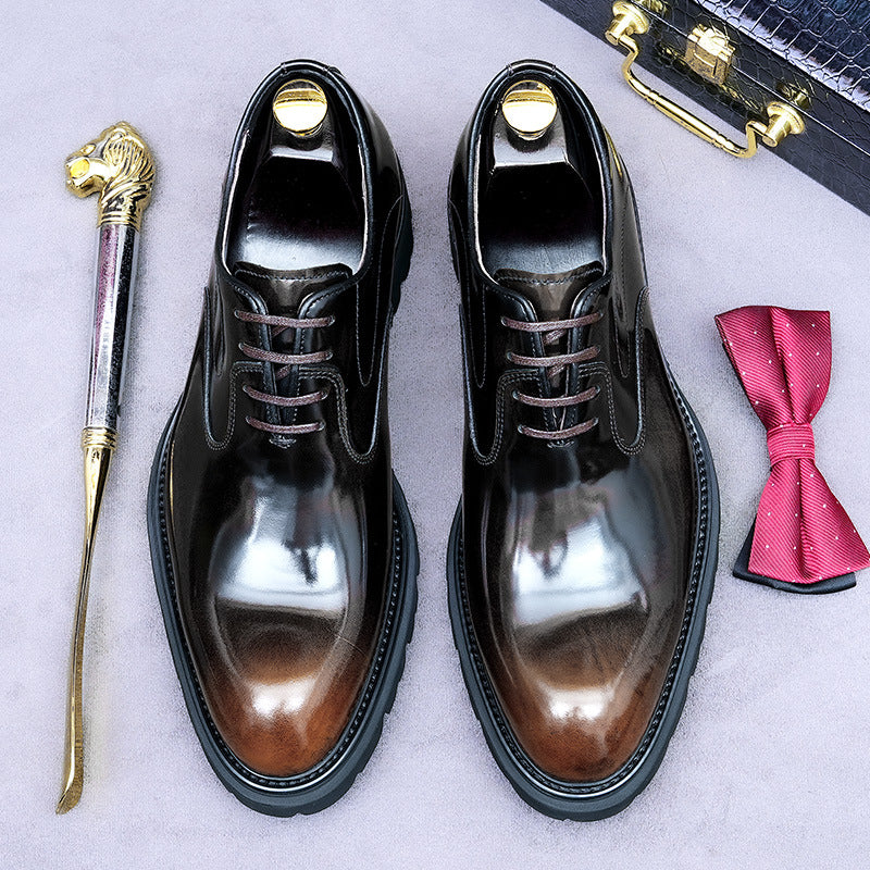 Men's Increasing Light Business Formal Wear Cowhide Leather Shoes