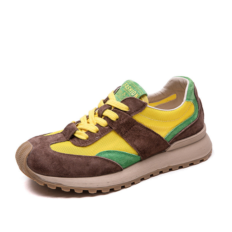 Mesh Surface Dad Color Matching Flat Bottom Comfort Pumps Women's Casual Shoes