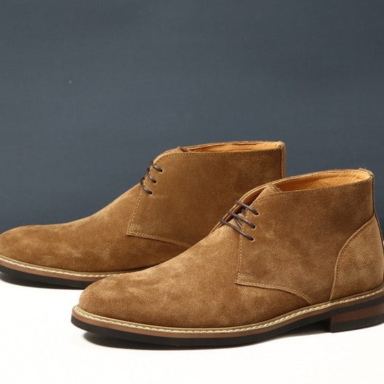 Men's Dr. Martens British Style Genuine Desert Soft Short Fashionable Frosted Men's Casual Leather Shoes