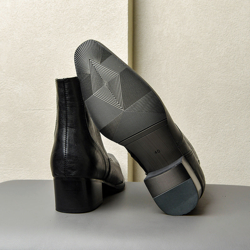Men's Toe High Height Increasing British Side Boots