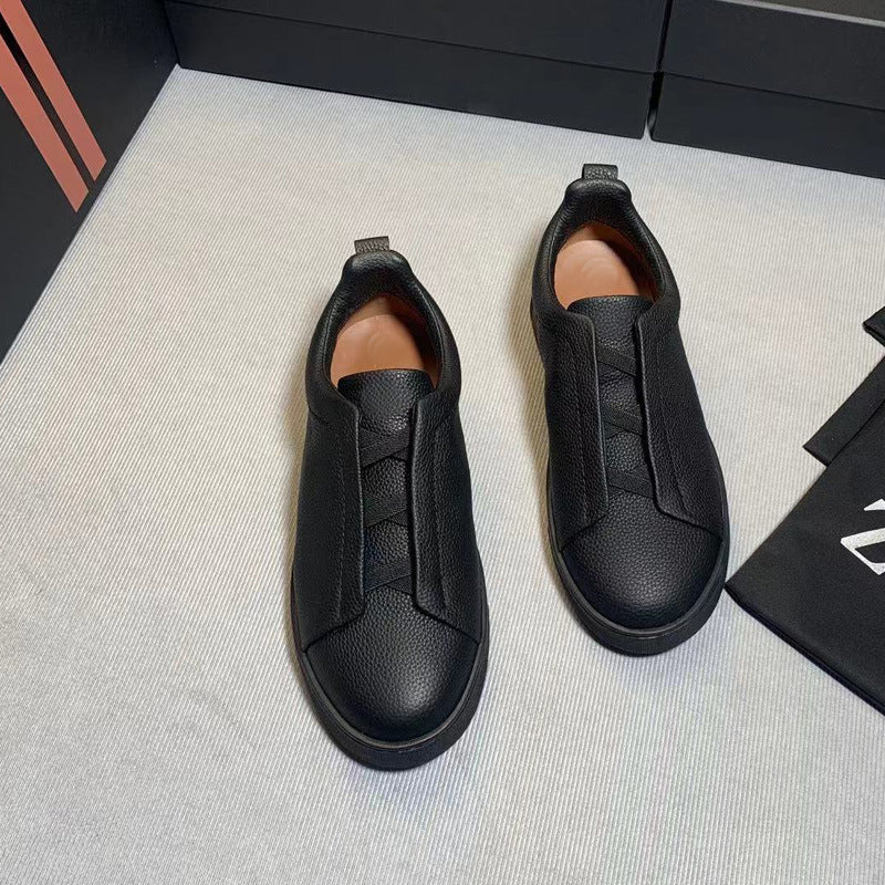 Men's Genia Top Layer Cowhide Slip-on Genuine Luxury Deerskin Men's Casual Leather Shoes