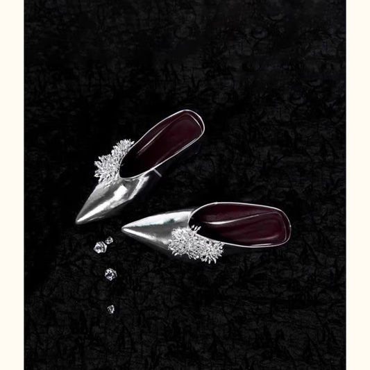 Women's Smoke Shower Pump Pointed Toe Wedge Slippers