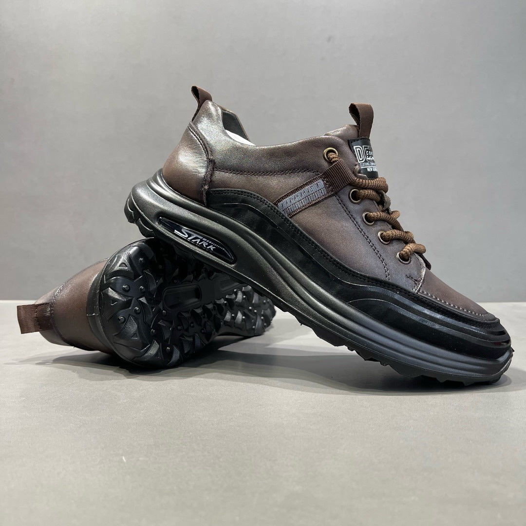 Men's Fashionable First Layer Calf Spring Lightweight Daily Men's Casual Shoes
