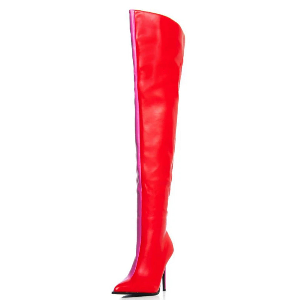 Stylish Color Block Side Zipper Stiletto Heels